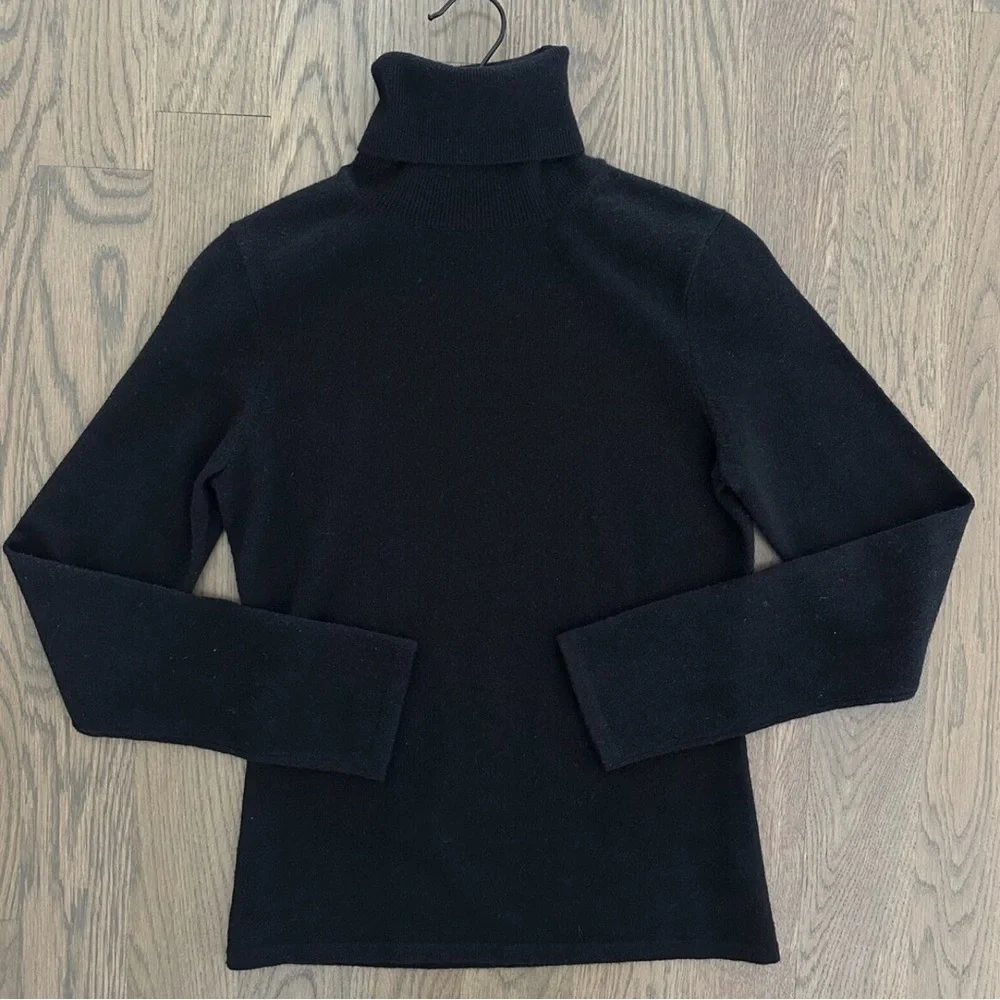 Women's TSE cashmere sweater  black turtle neck long sleeves M - Picture 5 of 10